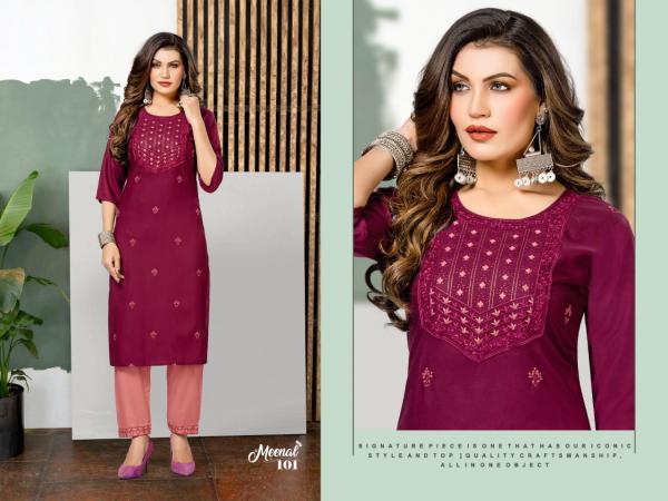 Trendy Meenal Fancy Rayon Kurti With Palazzo Collection